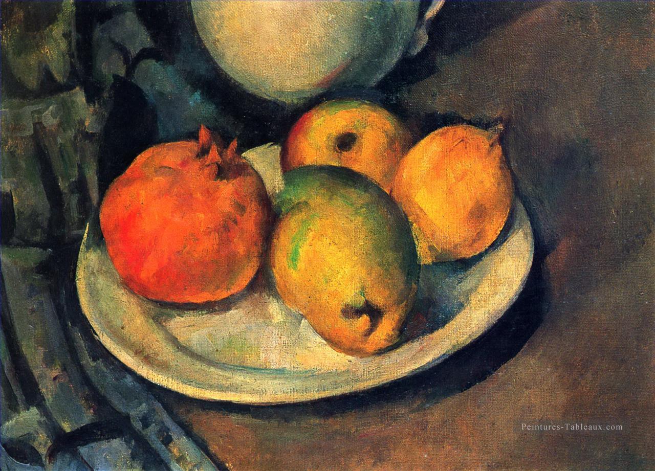 Nature morte à la grenade et aux poires Paul Cézanne Peintures à l'huile